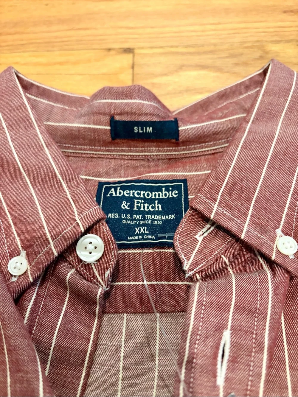 Y2K Abercrombie & Fitch NWT XXL Slim Stripe Button Down Shirt 100% Cotton
